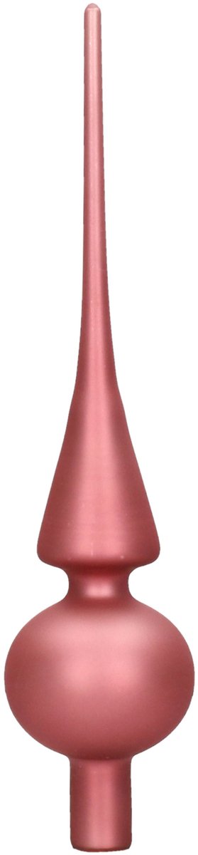 Decoris Kerst piek - oudroze - 26 cm - glas - mat - kerstboompiek