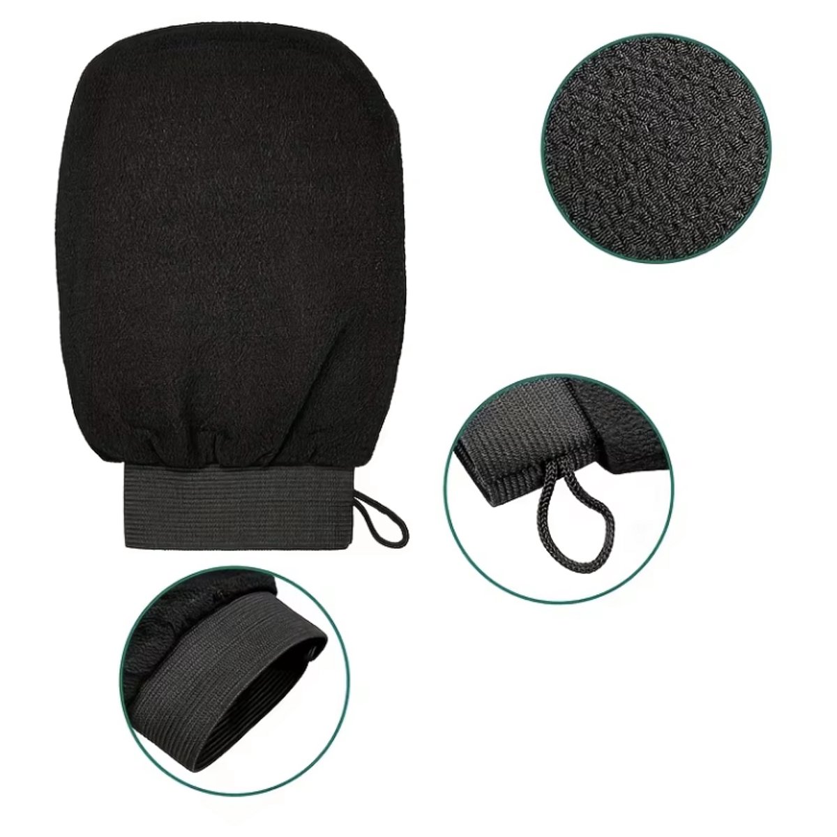 Scrubhandschoen - Scrubber - Scrub glove - Douchehandschoen - Handschoen Scrubber - Doucheborstel - Zachte Huid - 1 stuk - Zwart - CHPN