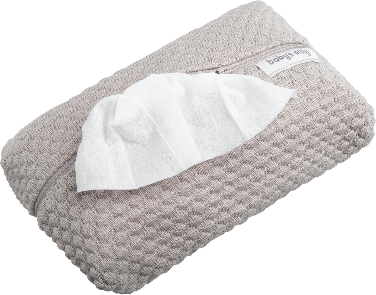 SnelShoppen - Baby Wipes Cover Urban Taupe - Stylish Wipes Hoes voor Natdoekjes en Pampers - Geschikt voor Verschoontafel en Luiertas - Handige Rits
