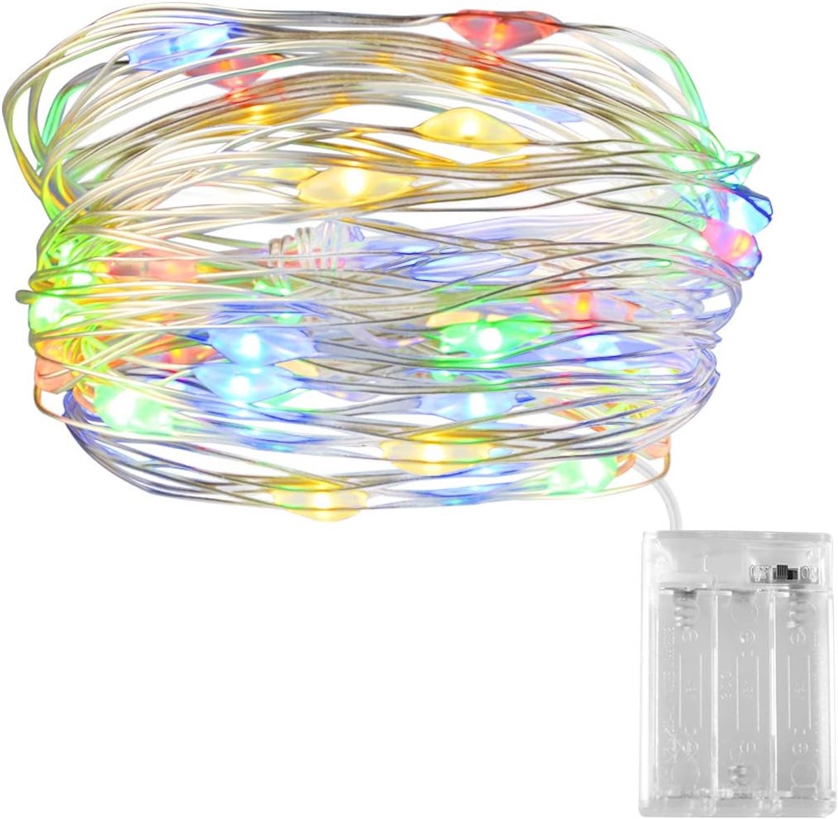 SnelShoppen - 3 m Batterij Aangedreven Sfeerverlichting Fairy Lights voor Kerstboom, Kinderkamer, Bruiloft, Verjaardag - 30 LED, Flexibel Zilver Gepla