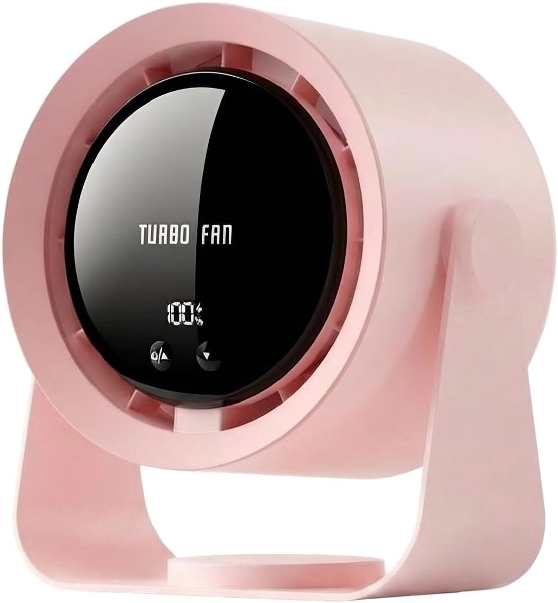 SnelShoppen - Kleine USB Bureauventilator met LED Display, Sterke Luchtstroom, 90 Graden Draaibare Desk Head, 5 Verstelbare Snelheden, Draagbare Venti
