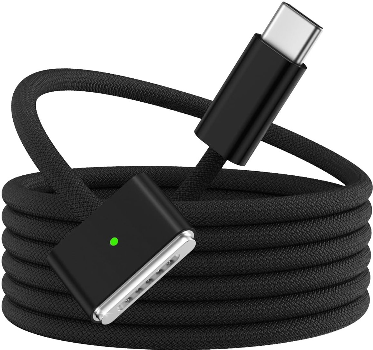 Thijox - 140W USB-C Magnetische Oplaadkabel - 3-in-1 Set - Compatibel met MacBook Pro 2023/2021, MacBook Air 2025/2024 - Gevlochten Nylon - 1.8m - Ide