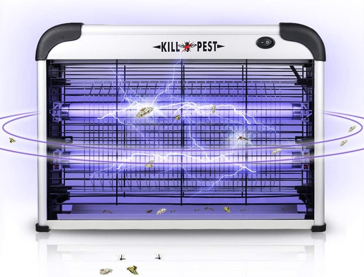 SnelShoppen - Elektrische Muggenlamp 2500 V, 20 W UV Insectenvernietiger Vliegenvanger met Afneembare Bak, Muggenval voor Binnen, Keuken, Slaapkamer,
