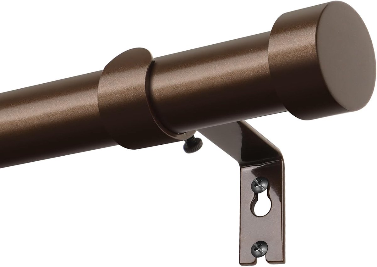 SnelShoppen - Uitschuifbare Gordijnroede 80-304 cm - 25 mm Diameter - Bronzen Gordijnstang voor Oogjesgordijnen met Eindstukken voor Ramen - Stijlvoll