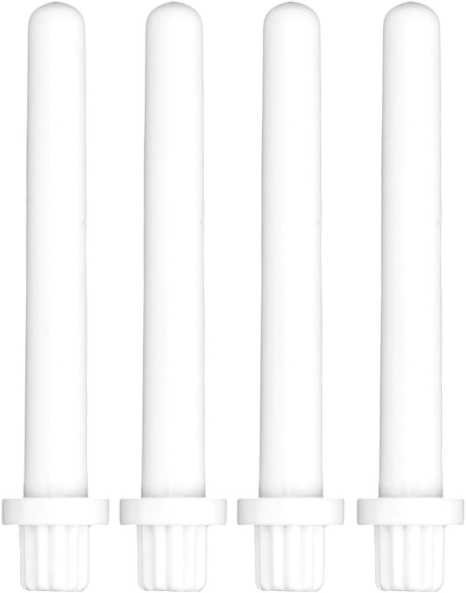 SnelShoppen - 4 Stuks Extra Spoelpen voor Naaimachines, Zware Plastic Spoelpenvervanging, Compatibel met Diverse Naaimachines, Wit, 5,5x1 cm