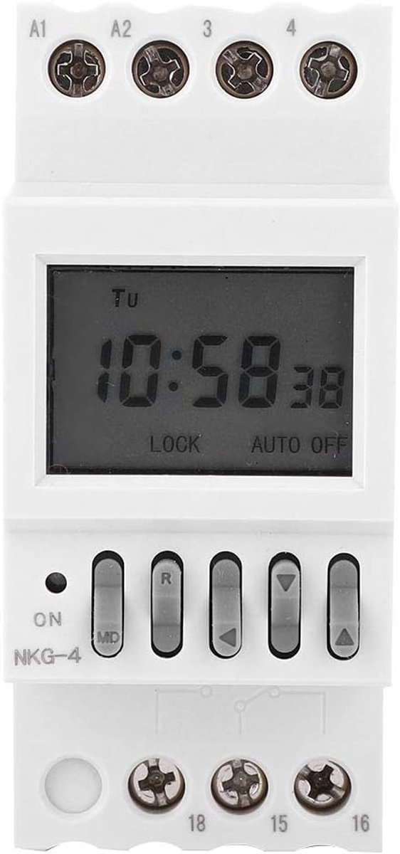 SnelShoppen - Programmeerbare Tijdschakelaar DIN Rail, Digitale Timer 1s-99s, Compact Ontwerp AC220V 3A, Hoge Precisie voor Thuis, Tuin en Camping