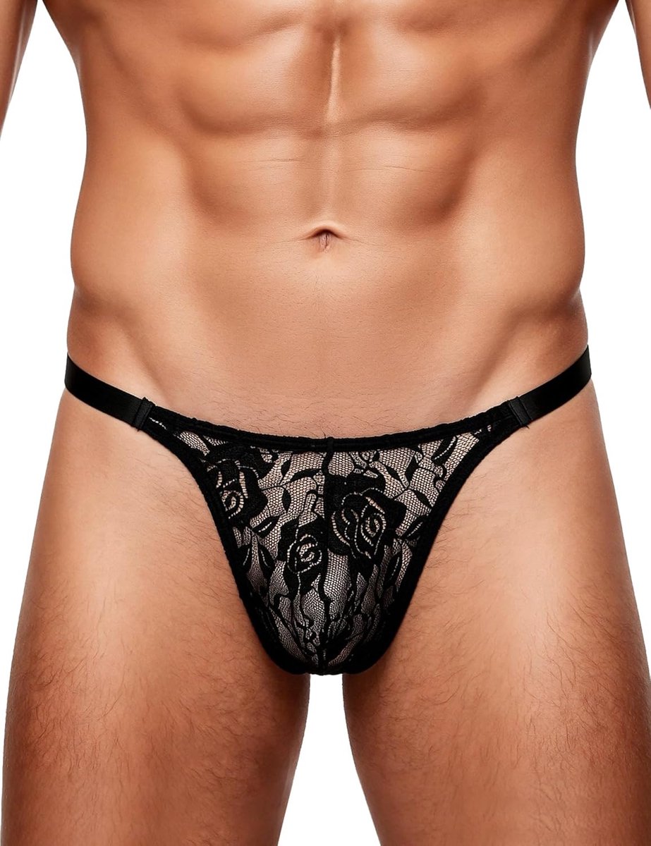 SnelShoppen - Sexy Dunne Heren T-Back Slip - Pouch Ondergoed Grote Maten - Micro String Gay Ondergoed - Lage Taille Panty - Stretch Lingerie voor Fees