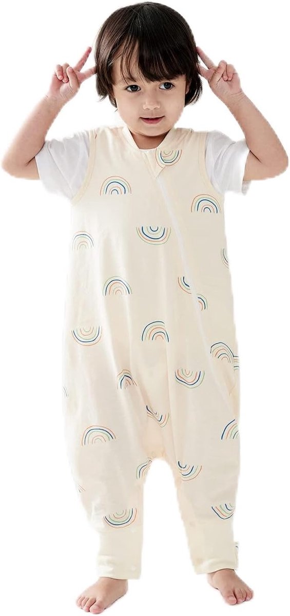 SnelShoppen - Zomer Slaapzak met Voeten voor Kinderen, 0,5 TOG, Dunne Katoenen Zomerslaapzak, Ideaal voor Thuis en Camping, Comfortabel en Ademend, Ge