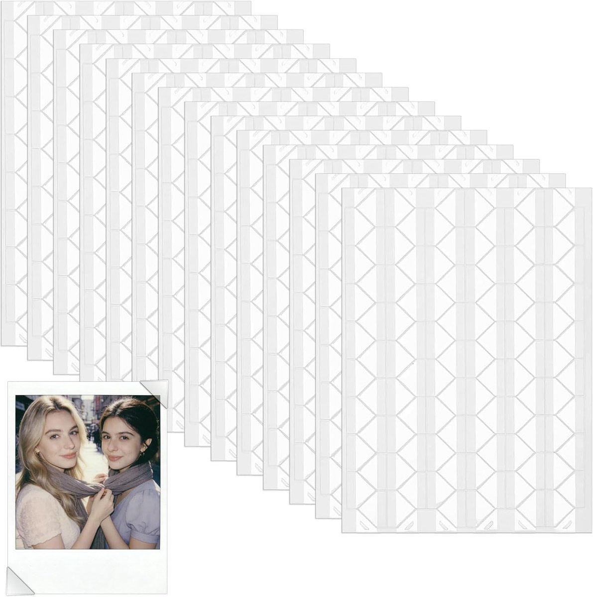 SnelShoppen - 1428 Doorzichtige Fotohoekjes - Zelfklevende Fotohoekjes voor Plakboek, Album en Dagboek - PVC - 14 Vellen - Perfect voor Knutselen en D