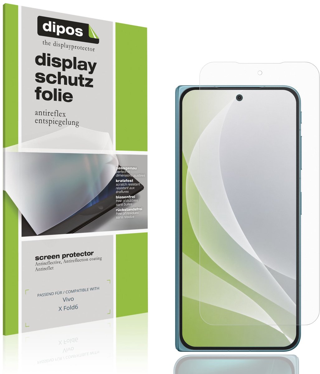 dipos – 4x Matte Beschermfolie geschikt voor Vivo X Fold6 Buitenkant | Krasbestendige & antireflecterende Screenprotector Ultra-Thin