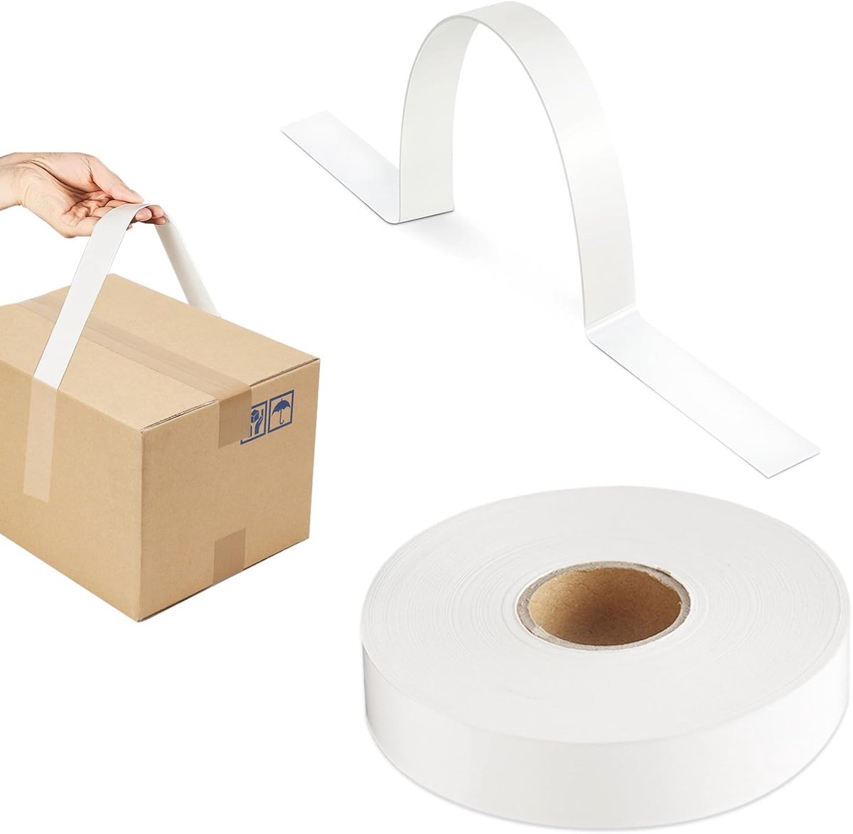 Thijox - 50 stuks Zelfklevende Handgrepen voor Dozen en Zakken, Robuuste PE Boxgrepen, 60 cm Draagvermogen tot 100 kg, Transparant, Ideaal voor Verhui