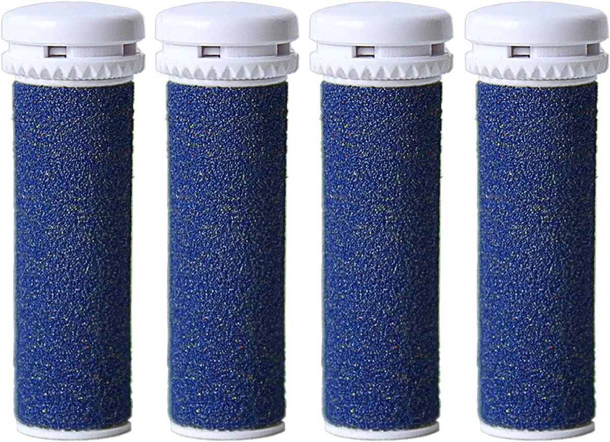 Thijox - 4 Stuks Extra Grove Minerale Reserverollen voor Emjoi Micro Pedi Eeltverwijderaar - Blauw - Effectieve Eeltverwijdering voor Gladde Voeten