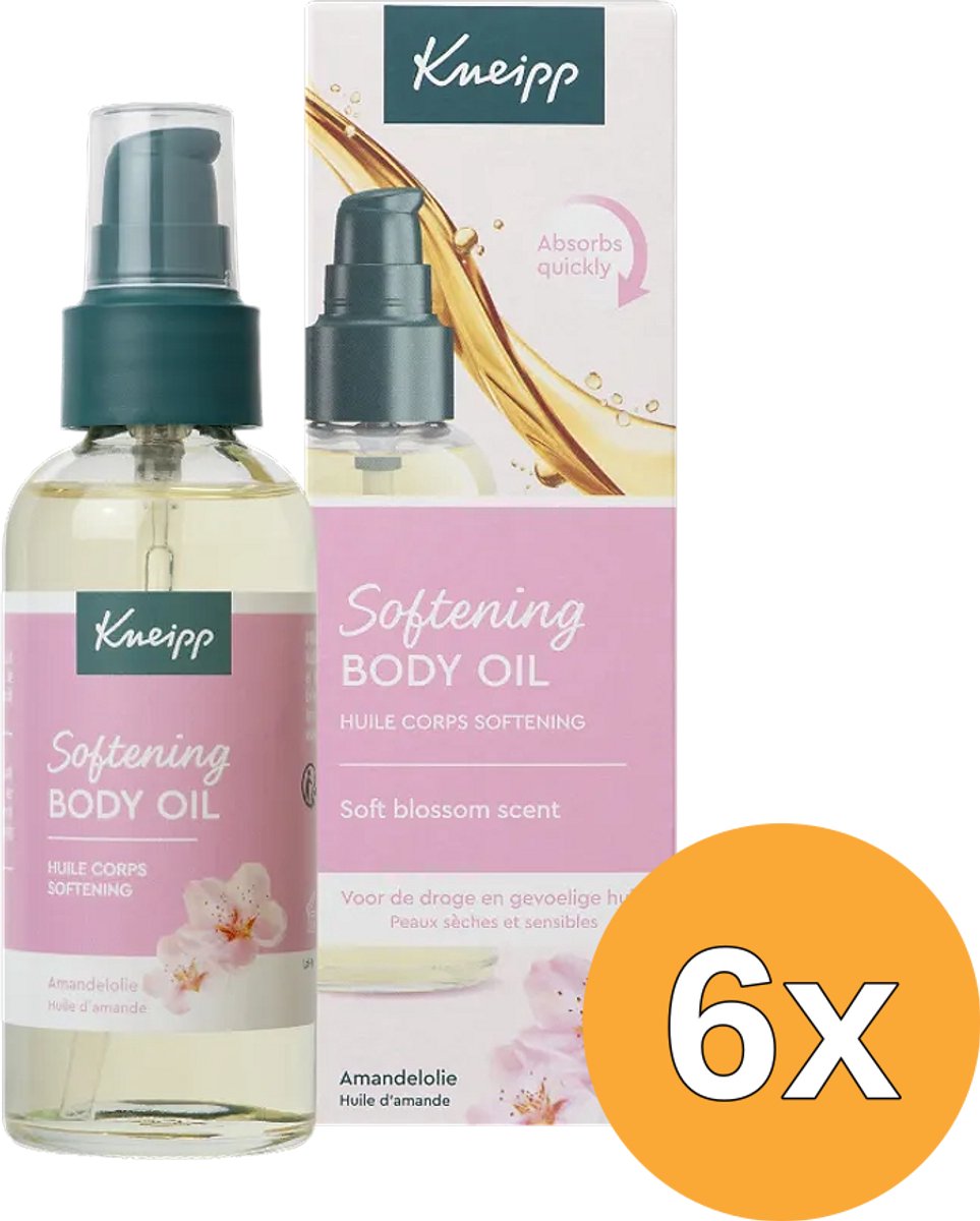 6x Kneipp Body Oil Soft Skin met Pompje (6 x 100 ml)