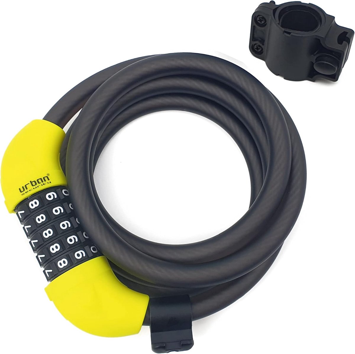 SnelShoppen - Fietsslot Combinatie Met Flexibele Staal Kabel Ketting Ø12mm, 180cm - Robuust en Compact, Ideaal Voor Fietsen, Anti-Diefstal Beveiliging
