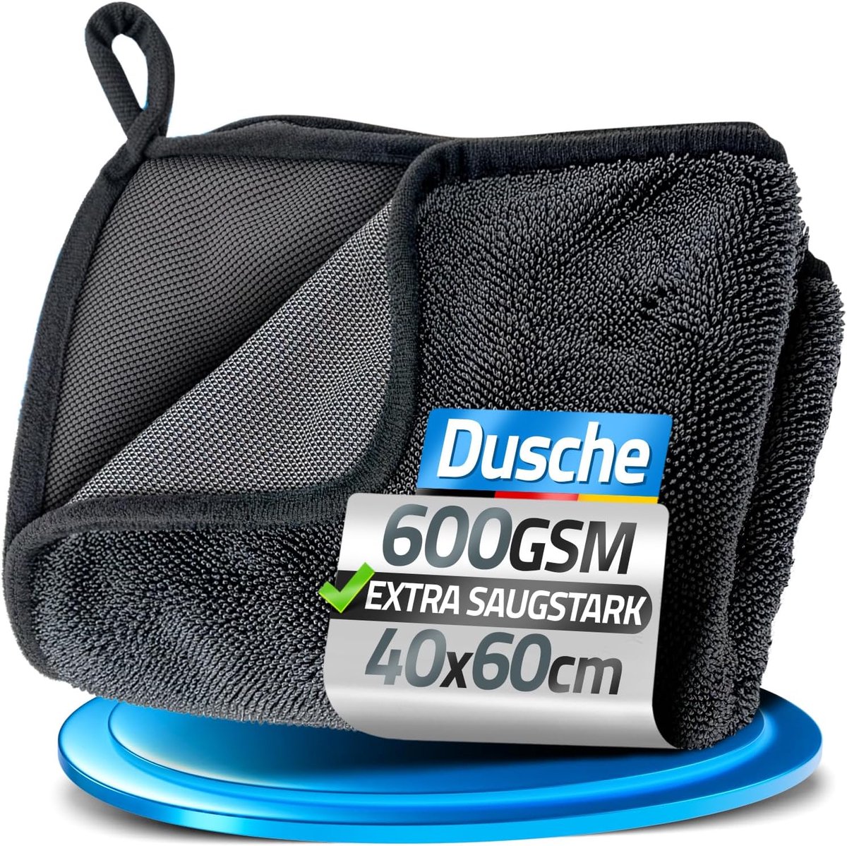 SnelShoppen - Super Absorbente Microvezel Drogen Doek 600GSM - 40x60 cm Sneldrogende Schoonmaakdoek voor Badkamer - Grijze Microvezeldoek XXL voor Aut