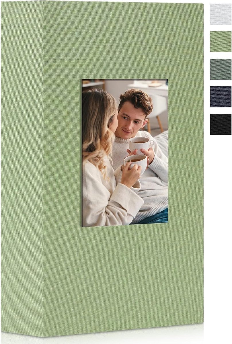 SnelShoppen - Large Fotoalbum 10 x 15 cm - 300 Compartimenten - Lichtgroen - Ideaal voor Trouwen, Baby, Reis, Herinneringen