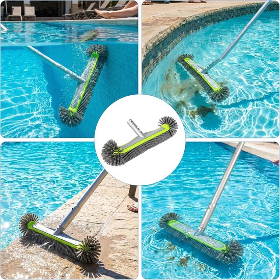 SnelShoppen - Poolborstel 43 cm Rond voor Efficiënte Zwembadreiniging - Halfronde Borstels voor Muren, Vloeren en Trappen - Ideaal voor Tuin, Camping van Snelshoppen — afbeelding 4