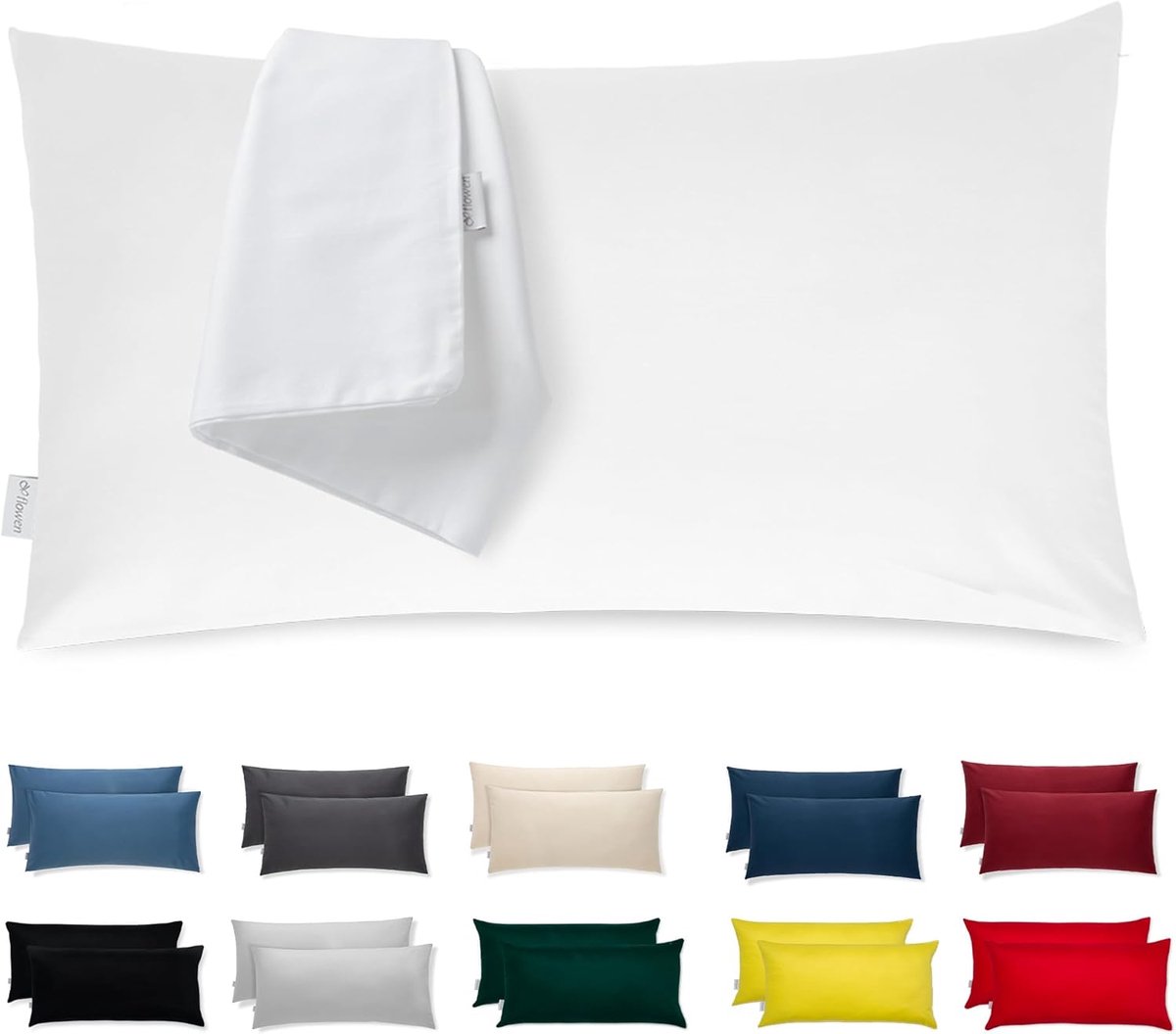 SnelShoppen - Kussenhoezen Set van 2 - 30x50cm - 100% Polyester Microfiber - Hypoallergene & Ademend - Met Rits Sluiting - OEKO-TEX Gecertificeerd - W
