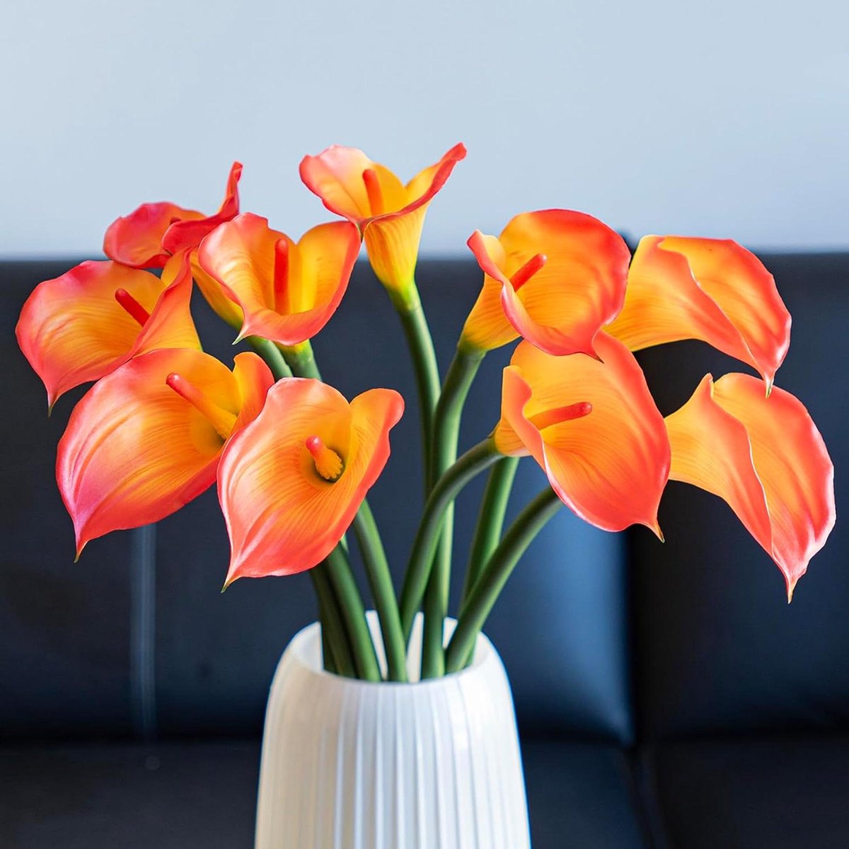 Kunstbloemen Calla Lilly - Nepboeket Lange Steel - Woonkamer Decoratie - Zacht Echt Aanvoe