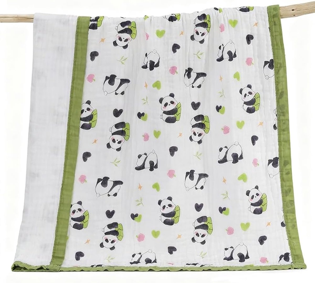 SnelShoppen - Babydeken, Wikkeldeken, Knuffeldeken, Zacht en Ademend, 6-Lagige Panda, Babydeken voor Kinderen, Knuffeldeken voor Peuters, Jongens en M