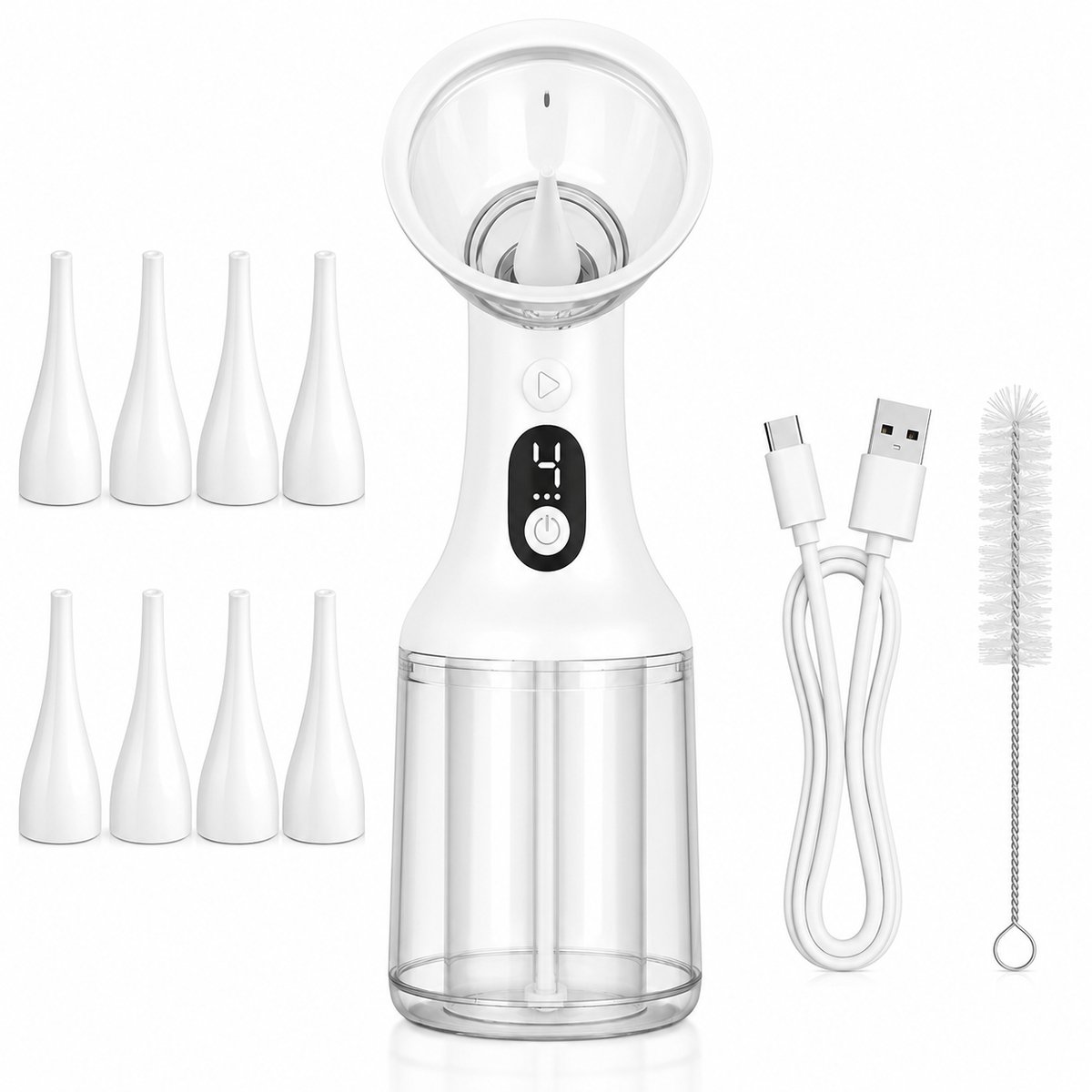 Bodybite - Elektrische Oorreiniger met Water – Oorsmeer Verwijderaar & Oorspuit – Waterproof Oordouche & Ear Cleaner – Inclusief Opzetstukken - EARPUC