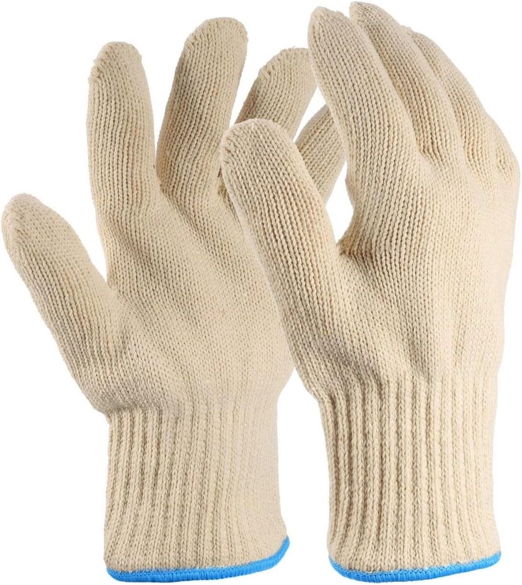 SnelShoppen - Grote Warmtebestendige Ovenhandschoenen met Vingers, Knitted Katoen voor Airfryer, Barbecue, Tuinieren, Hoog Grip, Veilig en Comfortabel