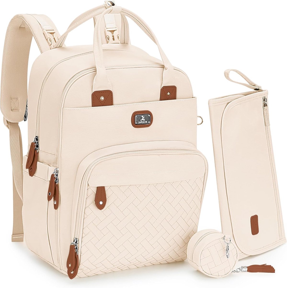 SnelShoppen - Grote Multifunctionele Baby Rugzak met Verander Mat, Fopspeen Houder, Kinderwagen Haken, 42x20x30 cm, Ideaal voor Ouders