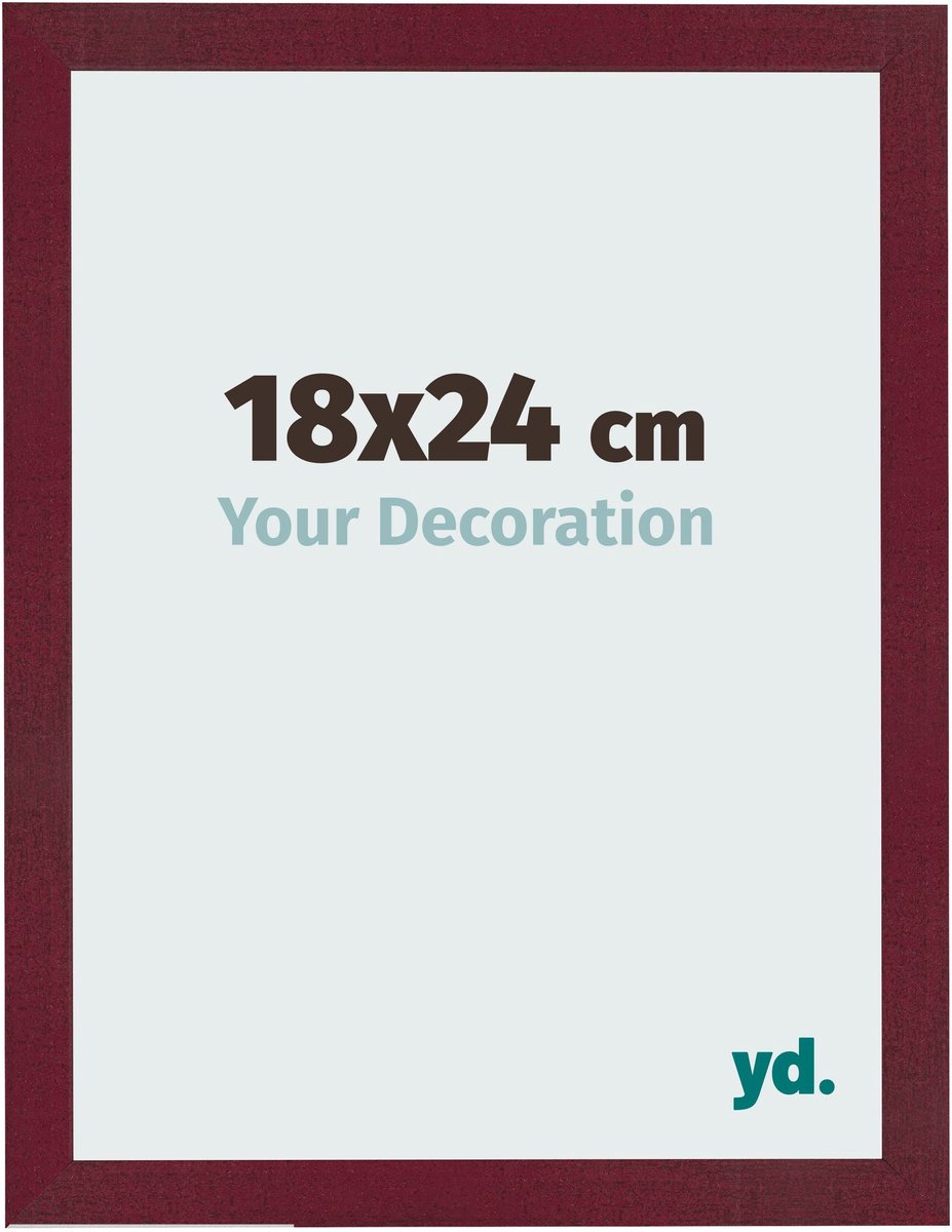 Your Decoration - Fotolijst 18x24 cm - MDF - Wijnrood Geveegd - Bologna