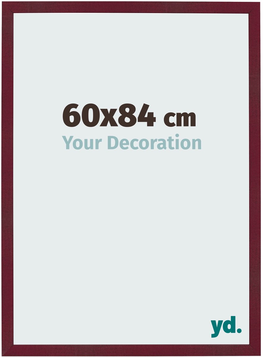 Your Decoration - Fotolijst 60x84 cm - MDF - Wijnrood Geveegd - Bologna
