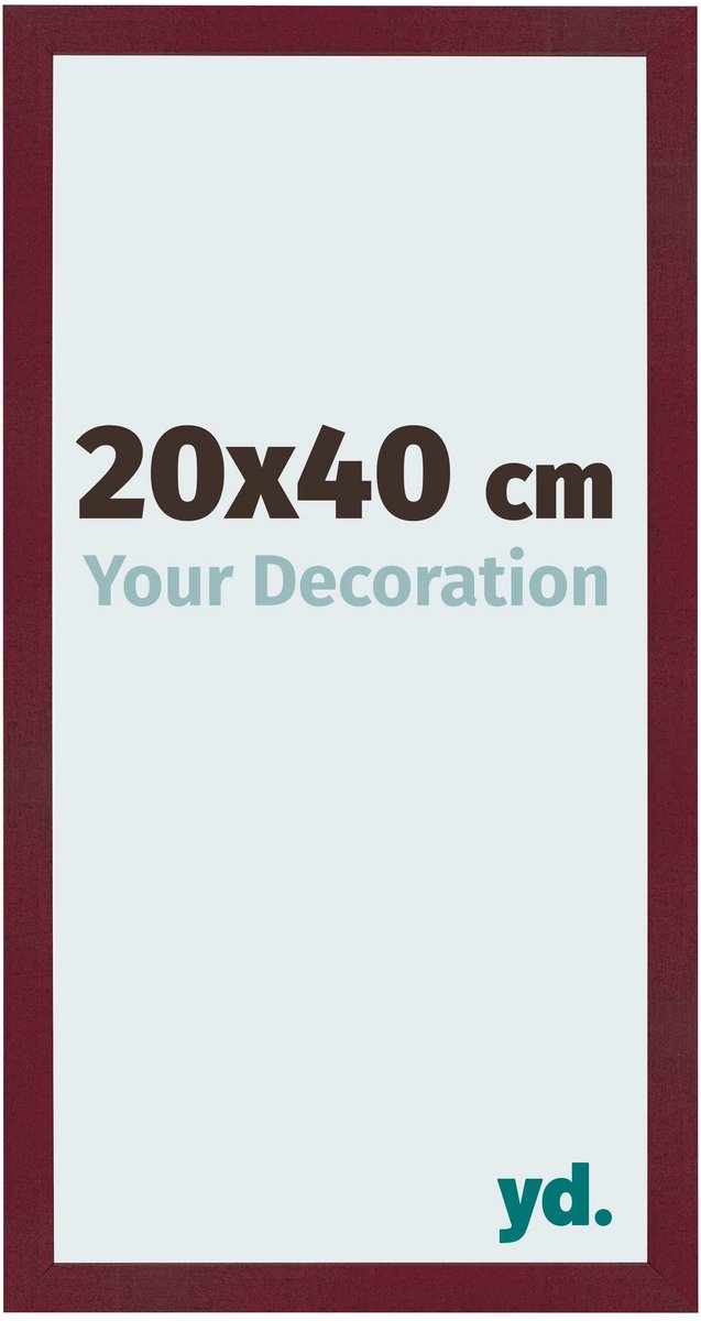 Your Decoration - Fotolijst 20x40 cm - MDF - Wijnrood Geveegd - Bologna
