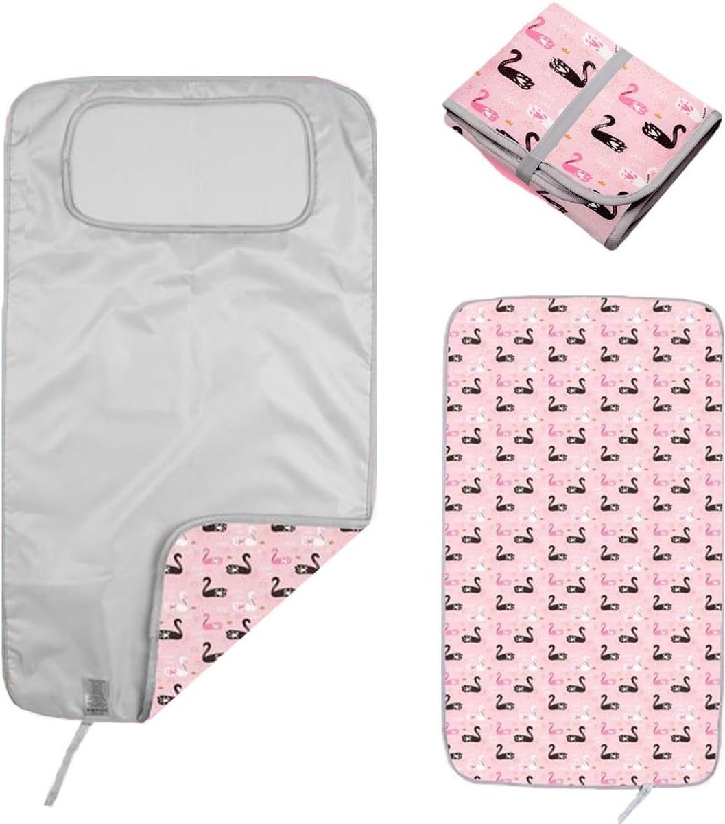 SnelShoppen - Waterproof Luier Mat 40x70 cm met Draagbare Verzorgingsmat - Herbruikbare Baby Verzorgingsmat - Machinewasbaar - Geschikt voor Buiten en