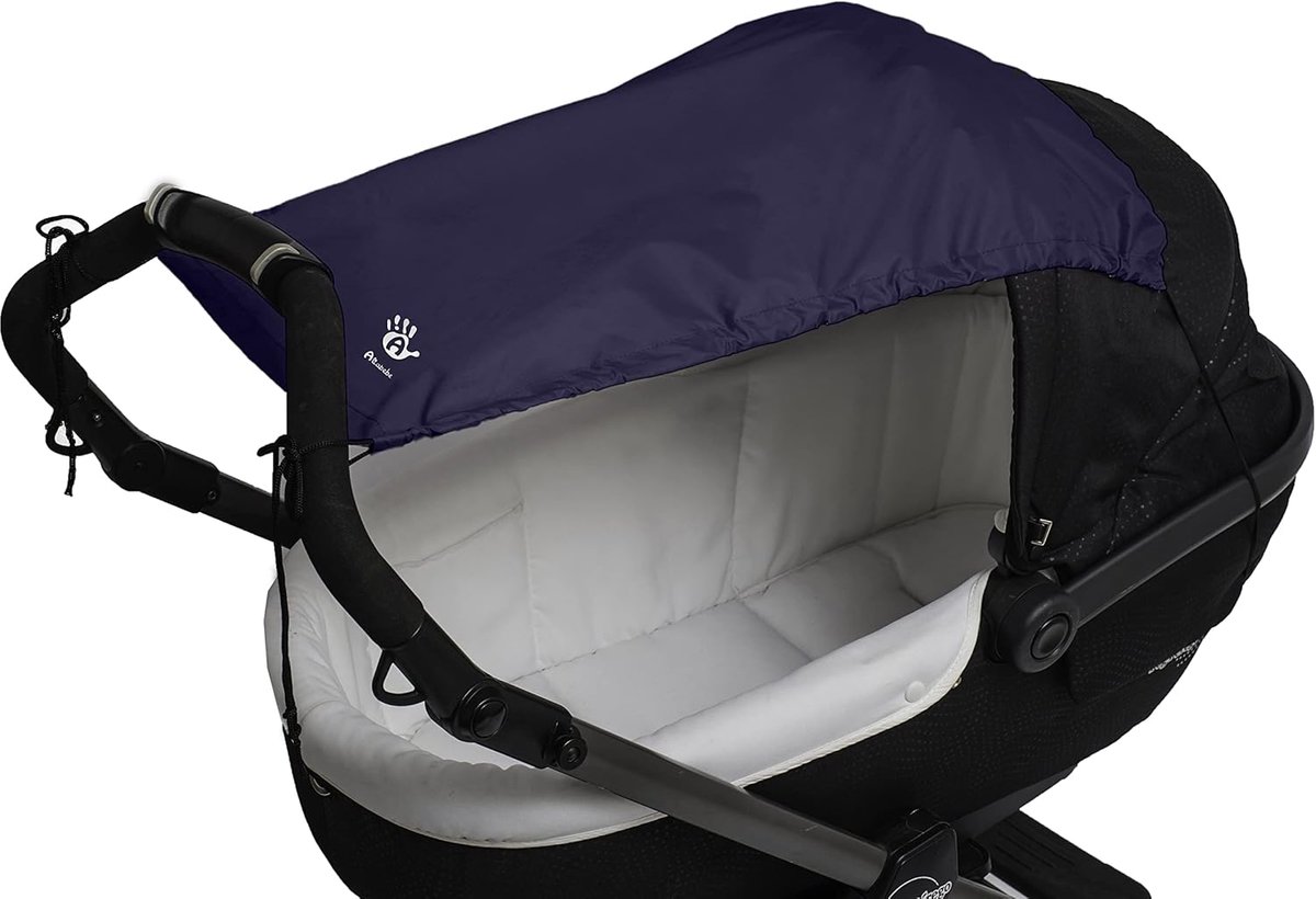 SnelShoppen - Zonnescherm voor Kinderwagens en Buggies met UV Bescherming, Classic Blue, Waterafstotend Oxford Polyester, Perfect voor Buiten, Kindere