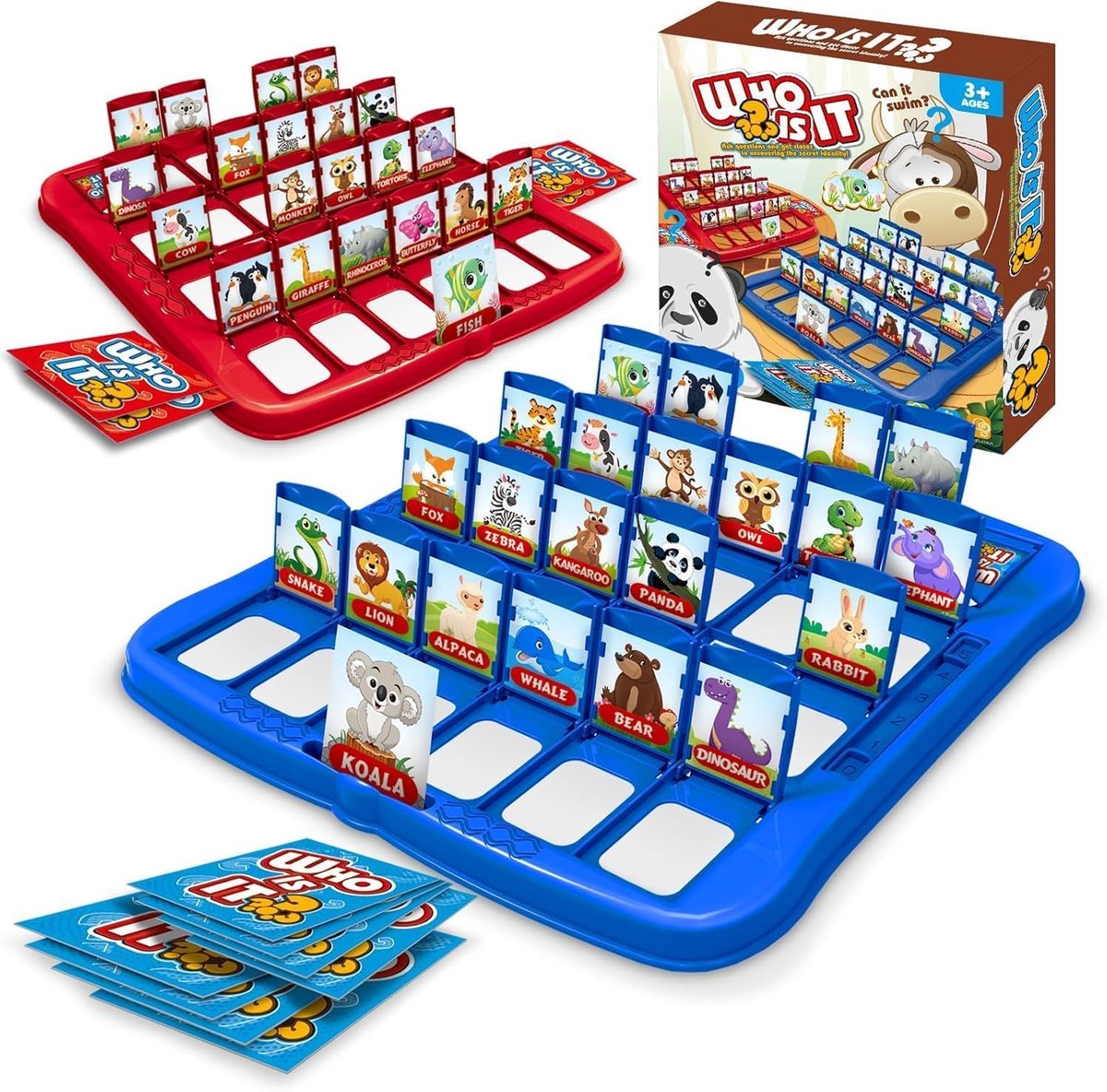 SnelShoppen - Wie is het? Bordspel voor 2 Spelers - Intellectueel Raadspel voor Gezinnen en Feesten - 96 Karakterkaarten - Gezellig en Leerzaam