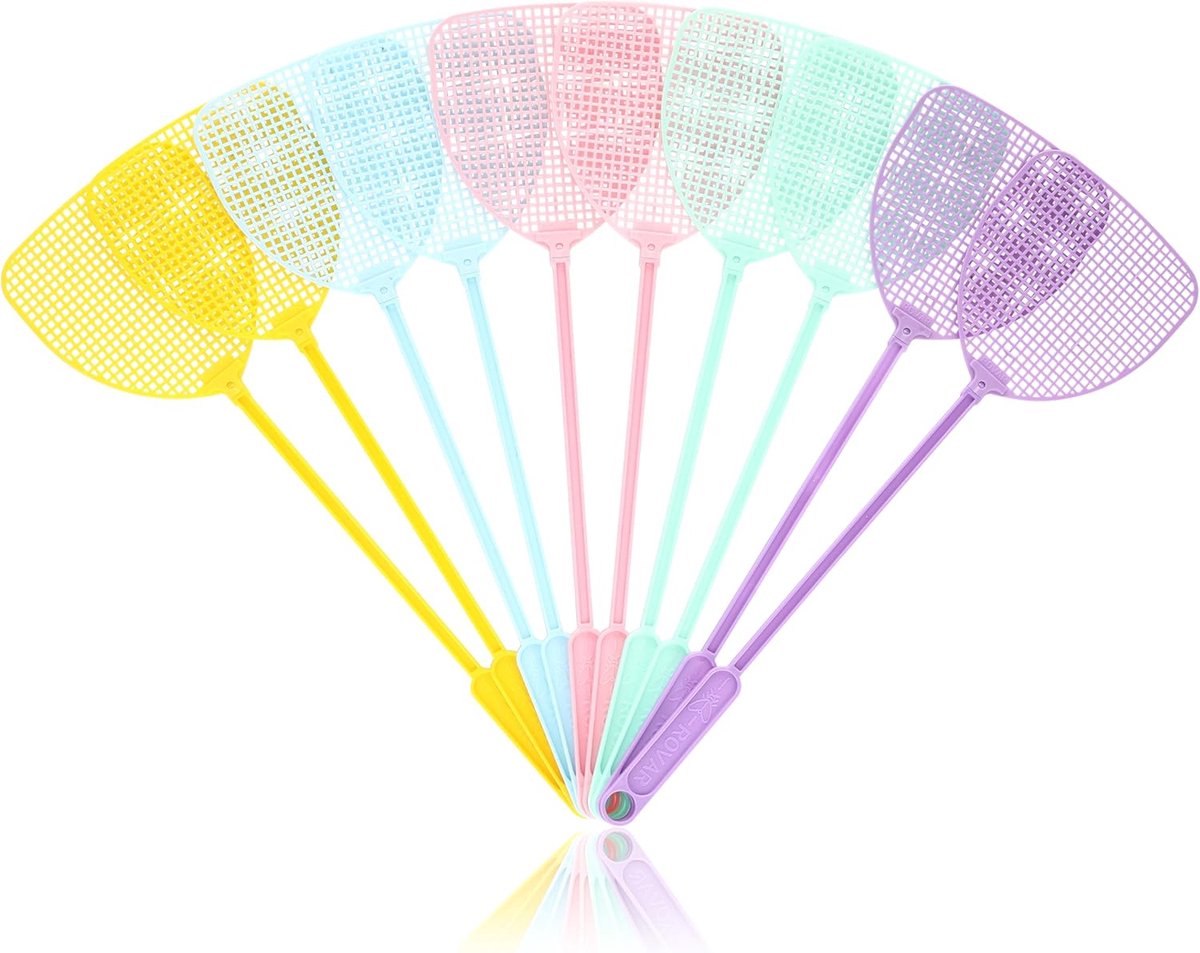SnelShoppen - Rovar Vliegennetje - Effectieve Vliegen- en Muggenbeschermer - Set van 10 - 44 x 12,5 cm - Diverse Kleuren - Ideaal voor Thuis, Tuin en