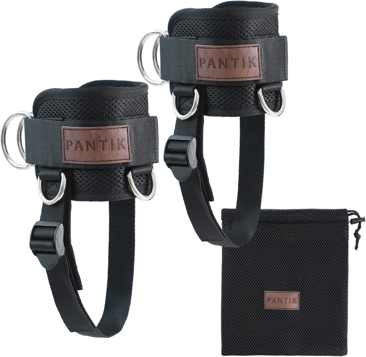 SnelShoppen - Ankle Strap voor Kabelmachine - Verstelbare Neopreen Enkelriemen met Stalen Double D-ring Cuffs - Comfortabel en Veilig - Ideaal voor Ki
