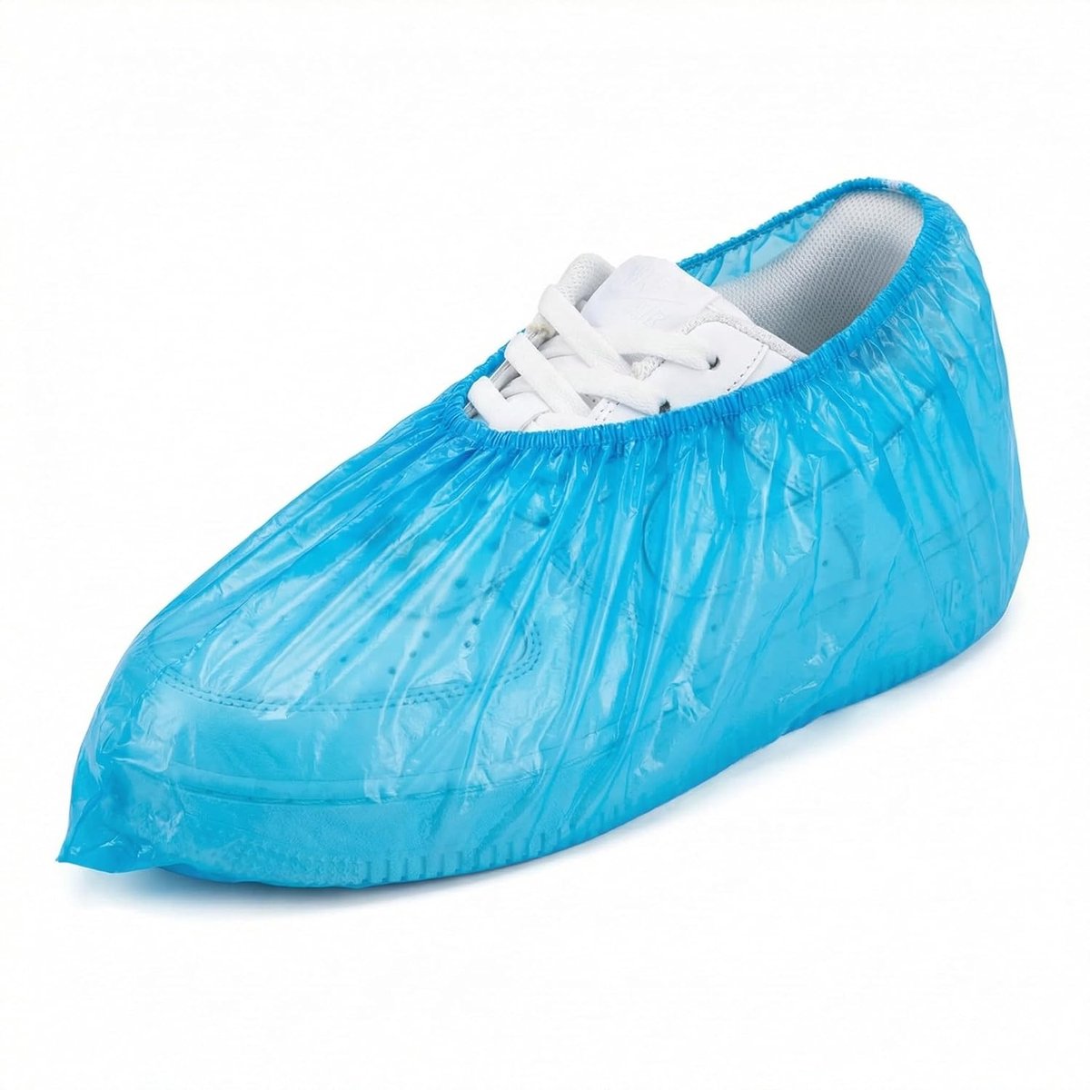 SnelShoppen - Wegwerp Schoenhoezen 100 stuks, PE Waterdicht, Antislip Zolen, Universele Maat met Elastische Pasvorm voor Binnen en Buiten