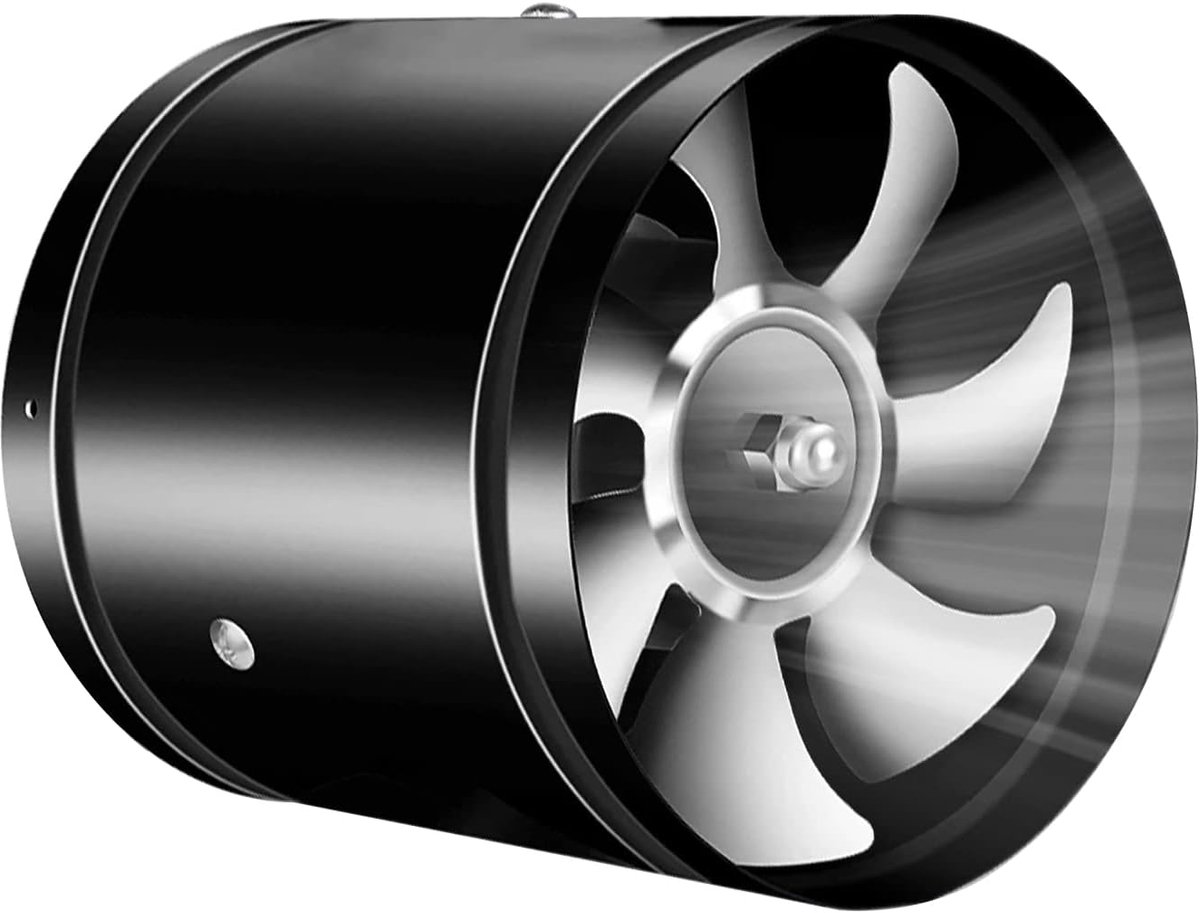 SnelShoppen - Axial Tube Fan 100 mm - Ventilator - Afzuiger - 25 W - Zwart - Geschikt voor Badkamer, Toilet, Keuken, Kassen, Tent, Garage