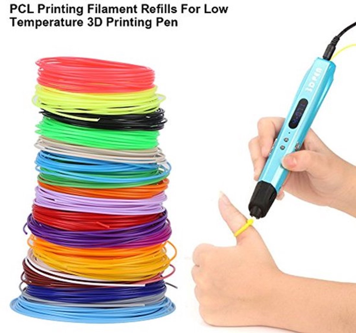 20 kleuren 1,75 mm 3D-printerfilament, veiligheid 3D-printer, PCL-filament, precisie diameter filament, elke kleur 16,4 voet