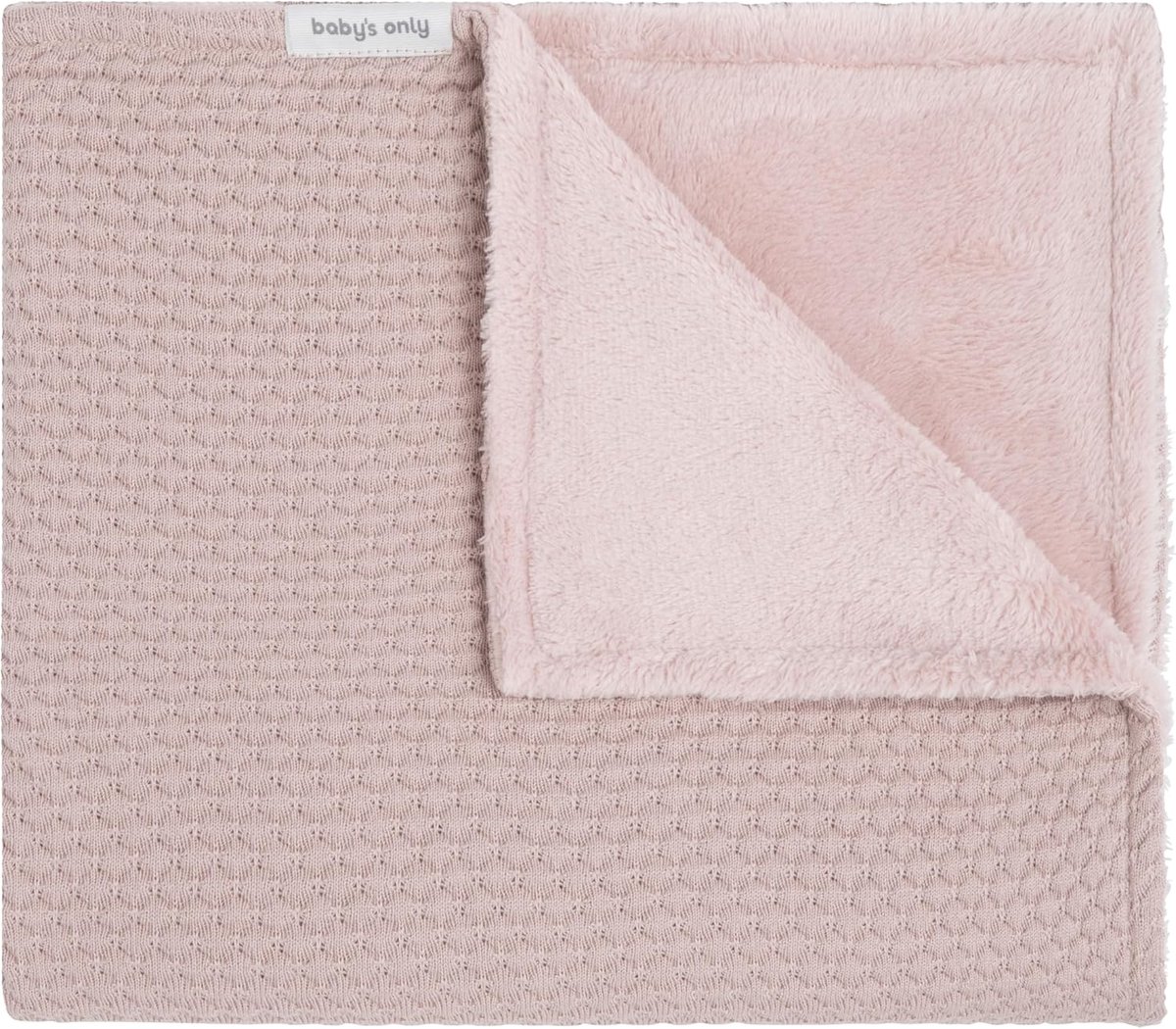 SnelShoppen - Knitted Baby Blanket Teddy - Warme Babydeken voor Meisjes - 100x135cm - Oudroze - Perfect voor Winter en Herfst