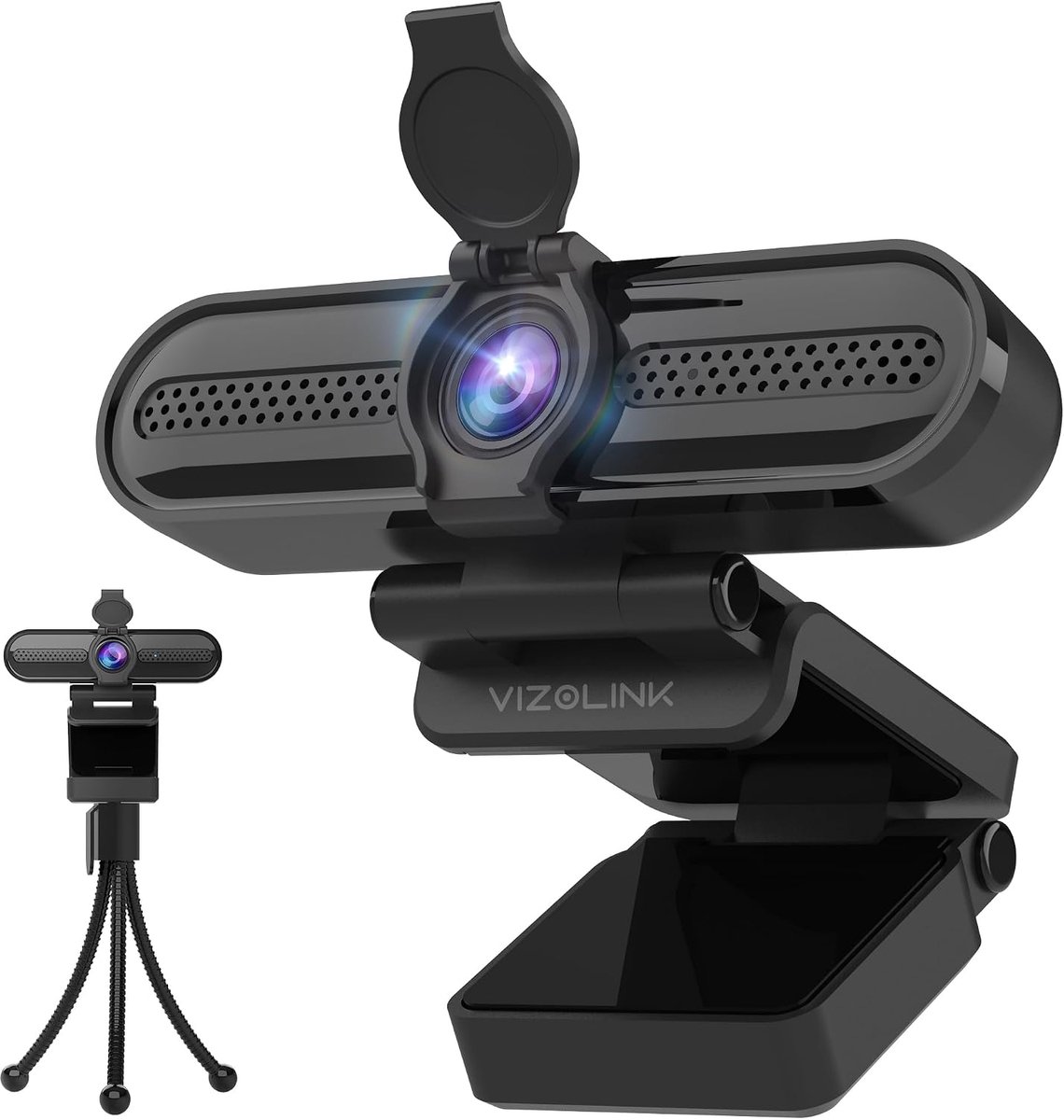 Thijox - W4DS PRO 4K Webcam voor PC met Microfoon, Privacyafdekking, Autofocus, 78° FOV, USB A Plug & Play voor Videogesprekken en Streamen