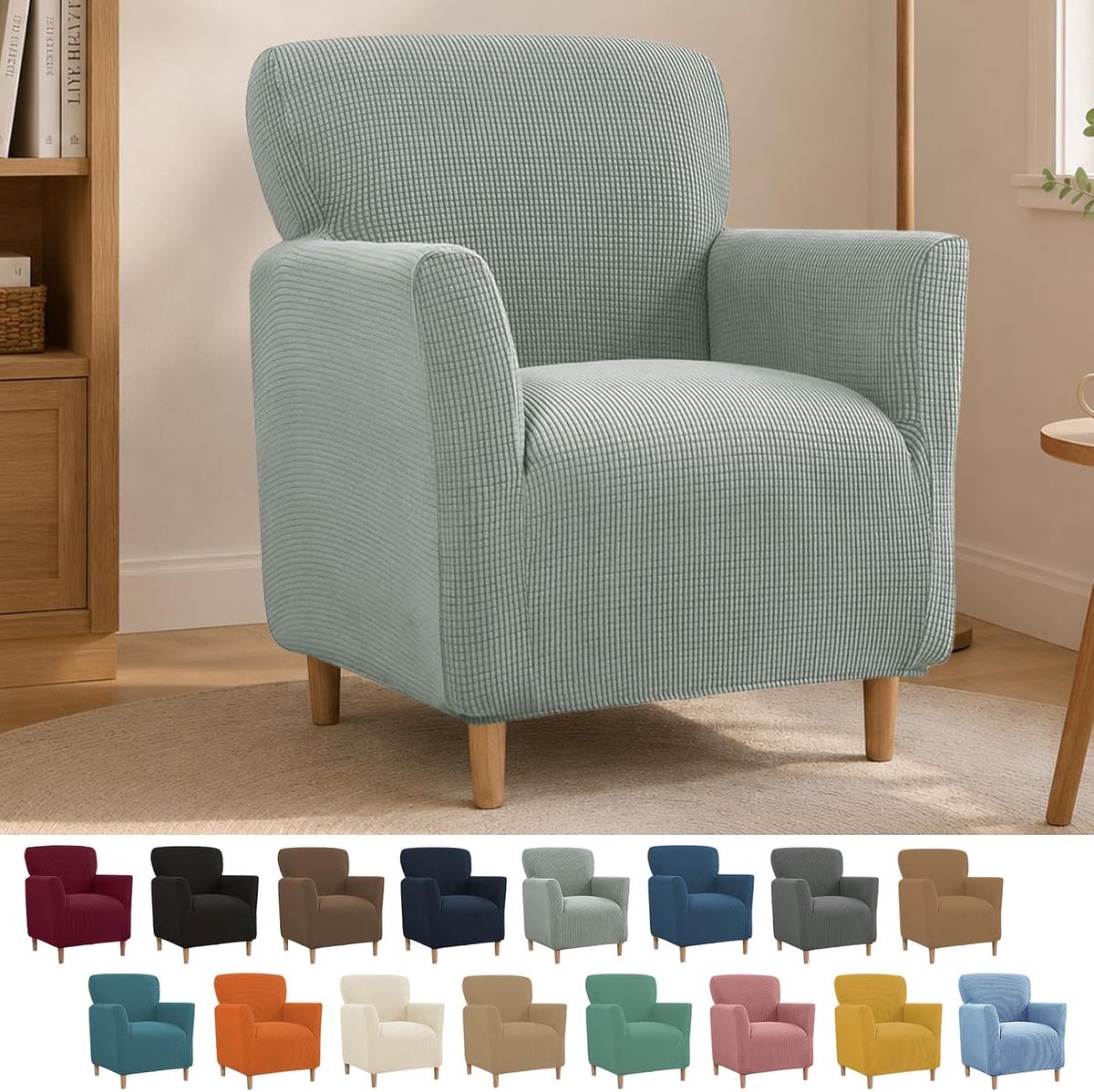 SnelShoppen - Stretch Stoelhoes met Armleuningen, Elastische Jacquard Armstoel Hoes, Verwijderbaar en Wasbaar, Universele Hoes voor Armstoelen en Bekl