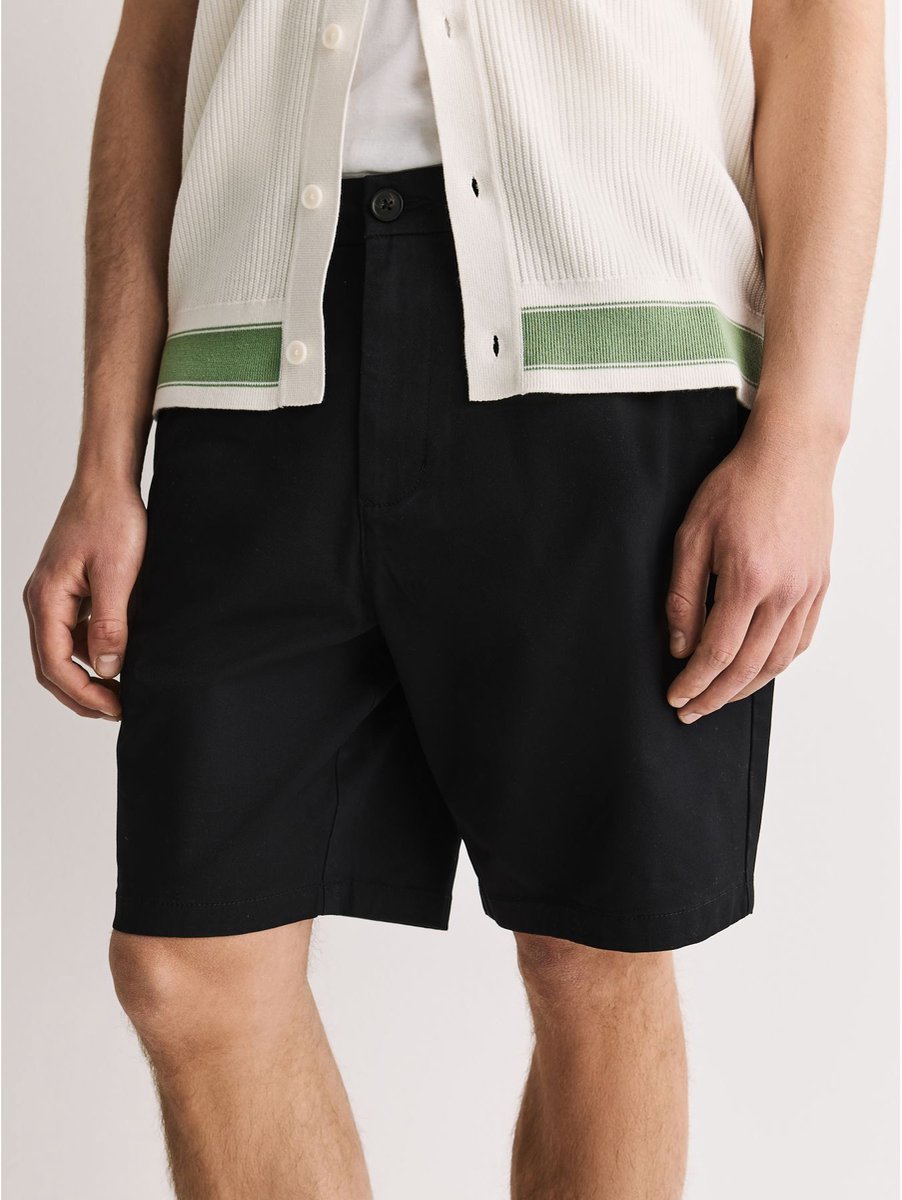 Next - Heren - Stretch chinoshort met elastische taille - Zwart