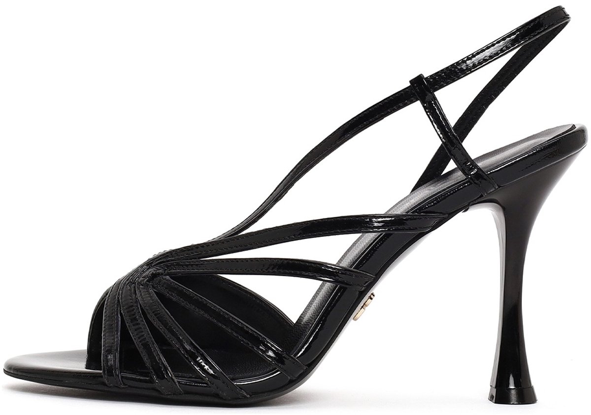 DERIMOD Sandalen Met Hoge Hak Patent Leren High Heel Sandalen