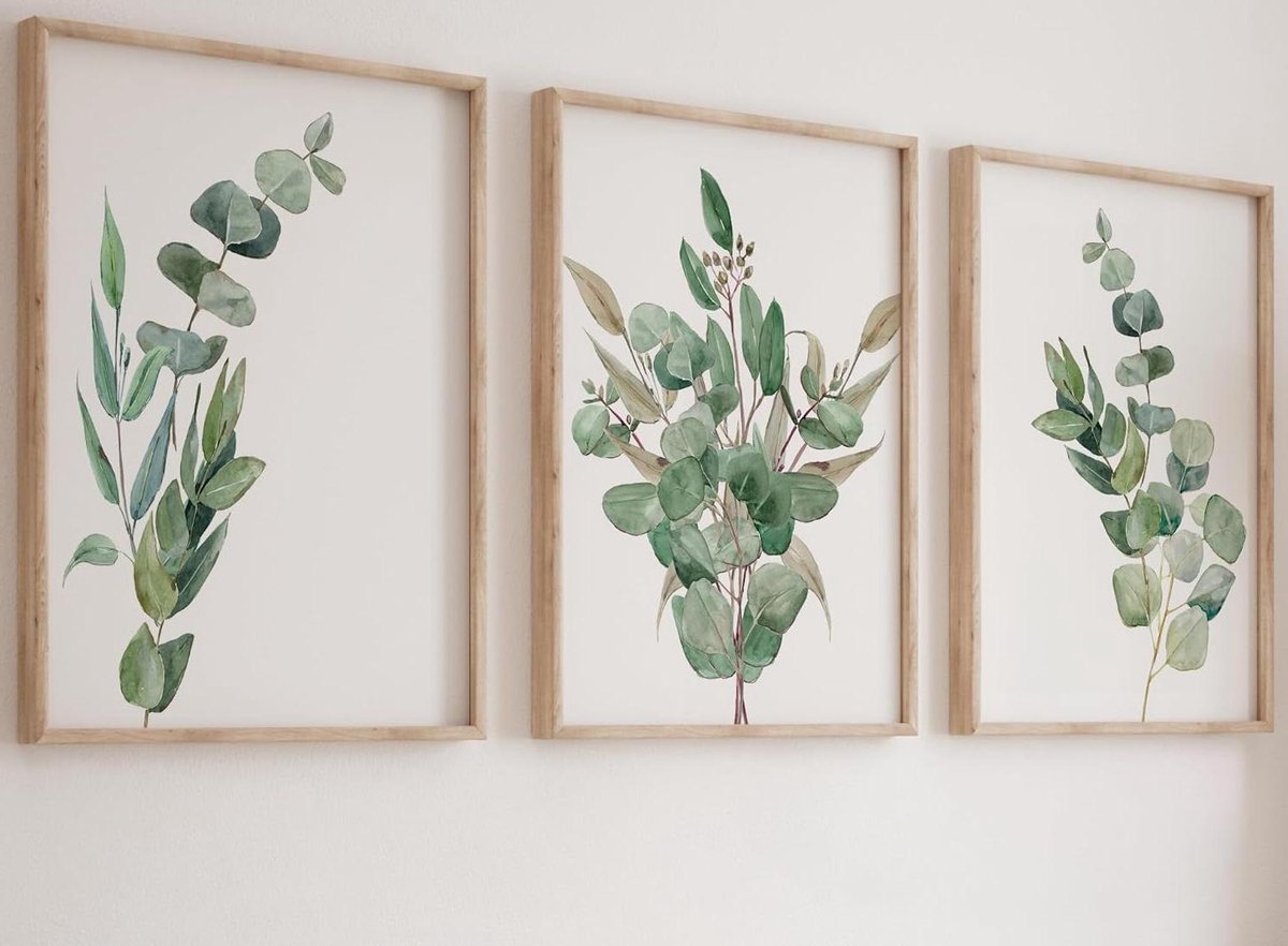 Botanische Muurprints - Planten Poster - Woonkamer Decoratie - Set van 3 - A3 Formaat - Groen