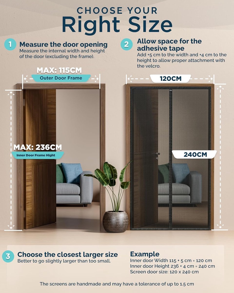 SnelShoppen - ARCOL Magnetische Muggenhor Voor Deur - Minimalistisch Ontwerp Zonder Verticale Strepen, Volledig Magnetisch, Automatische Sluiting (120