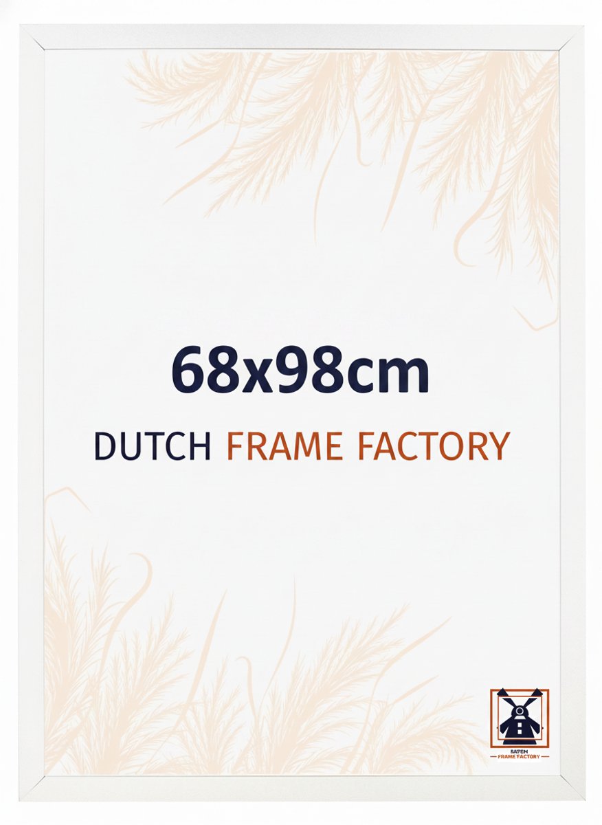 Fotolijst 68x98 cm - MDF - Wit Hoogglans - Benno