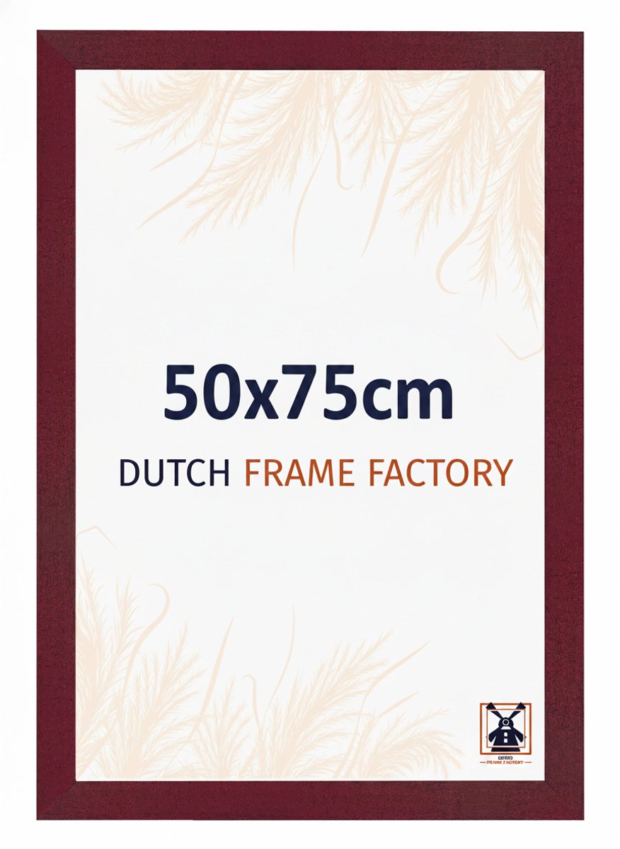 Fotolijst 50x75 cm - MDF - Wijnrood Geveegd - Benno