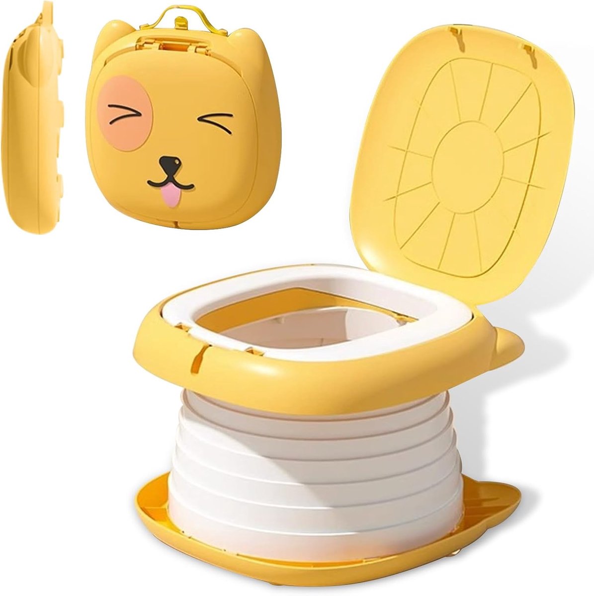 SnelShoppen - Vouwbare Toiletbril voor Kinderen, Portable Reis Potty, Ideaal voor Camping, Thuisgebruik, Inclusief Wegwerp Zak, Veilig en Hoogwaardig
