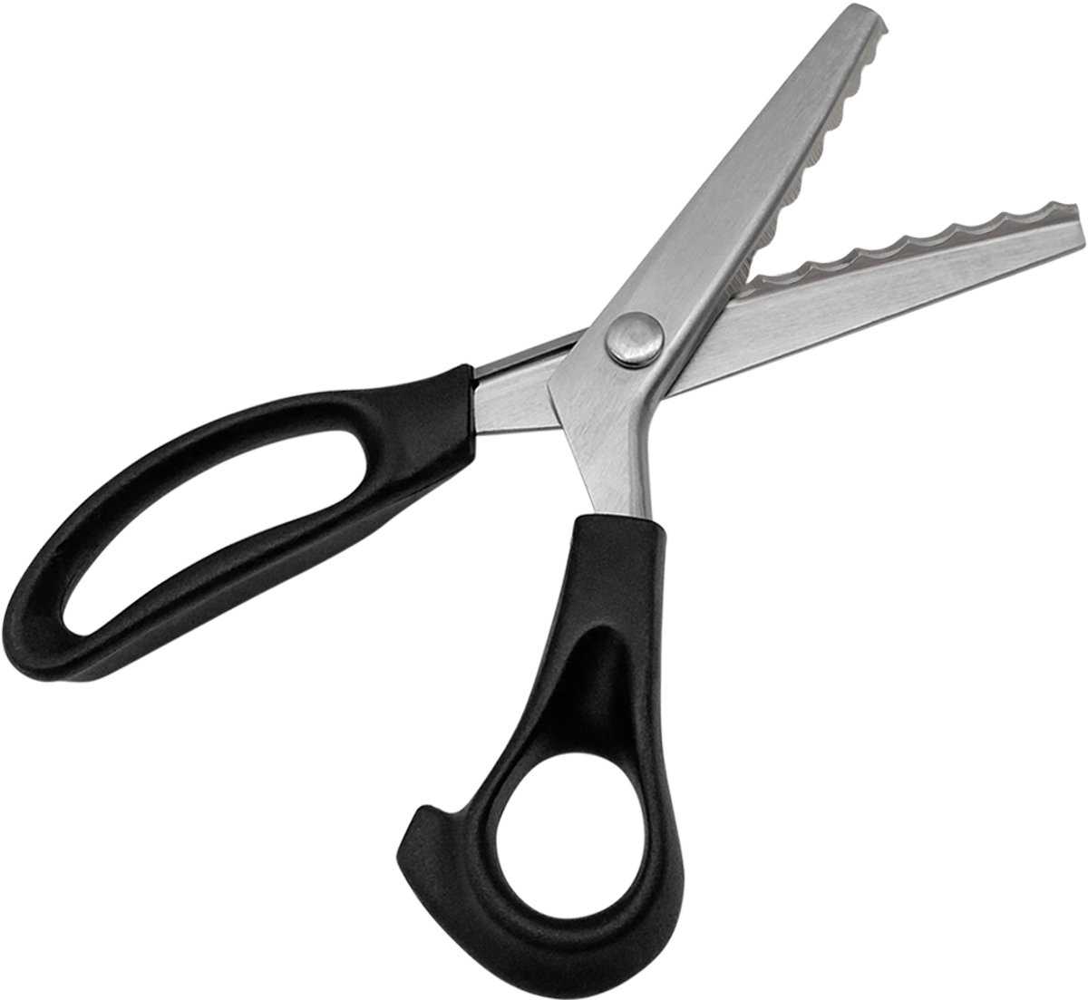 Purepeak Kartelschaar voor Stof - 10 mm - Rond Patroon - Textielschaar - Stofschaar - Zwart