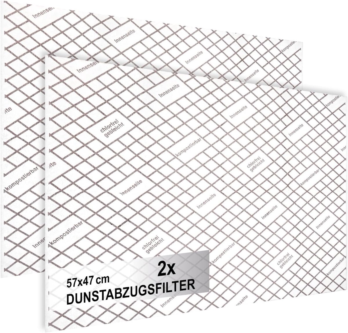 SnelShoppen - 2x Universeel Afzuigfilter voor Afzuigkap - Hoge Filterprestatie, 1 mm Vlakfilter, Op Maat te Snijden met Verzadigingsindicator - 57 x 4